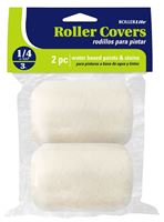 RollerLite White Velvet 3WV025D-PHD Roller Cover, 1/4 in Thick Nap, 3 in L, Dralon Fabric Cover, White 