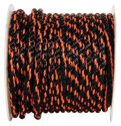 Koch 5031645 Rope, 1/2 in Dia, 200 ft L, 1/2 in, 420 lb Working Load, Polypropylene, Black/Orange 