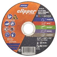 NORTON Clipper Classic AC AO/SC Series 70184609135 Cut-off Wheel, 4-1/2 in Dia, 0.045 in Thick, 7/8 in Arbor