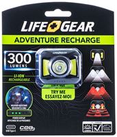 LIFE+GEAR 41-3919 USB Rechargeable Headlamp, 850 mAh, Lithium-Ion, Rechargeable Battery, COB LED Lamp, 300 Lumens