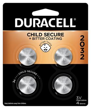 Duracell DL2032B4PK Button Cell Battery, 3 V Battery, 210 mAh, 2032 Battery, Lithium