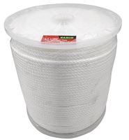 BARON 54802 Rope, 1/4 in Dia, 1000 ft L, 133 lb Working Load, Nylon/Poly, White