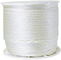 BARON 54803 Rope, 1/4 in Dia, 1000 ft L, 40 lb Working Load, Nylon/Poly, Silver/White