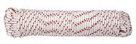 BARON 52012 Rope, 5/16 in Dia, 50 ft L, 180 lb Working Load, Polyester, Red/White