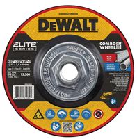 DeWALT ELITE Series DW8905COMBOH Cutting Wheel, 4-1/2 in Dia, 0.093 in Thick, 5/8-11 Arbor, 24 Grit, Ceramic Abrasive