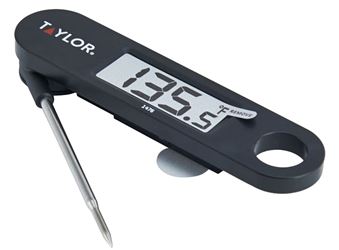 Taylor 1476 Probe Thermometer,-40 to 230 deg C, LCD Display, Black