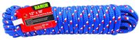 BARON 42617 Rope, 1/2 in Dia, 50 ft L, Polypropylene, Blue/Red/White