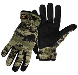 CAT CAT0122702X Utility Gloves, Mens, 2XL, Open Cuff, Spandex, Camouflage 
