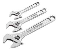 Crescent AC3PC Wrench Set, 3-Piece, Alloy Steel, Polished/Satin Chrome 
