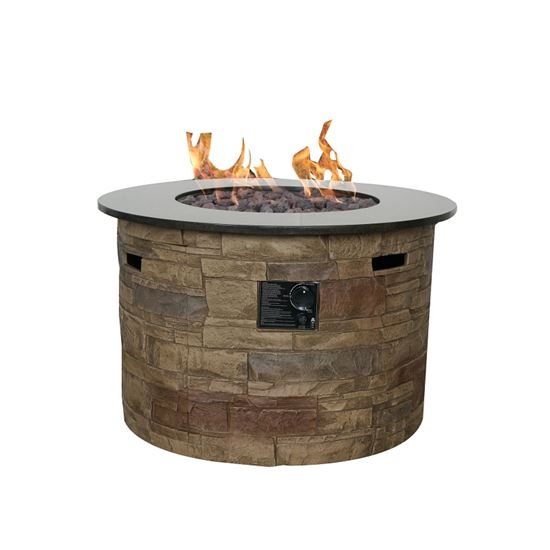 Seasonal Trends 52074 Morgan Hill Fire Table, 36 in W, Round Table - VORG7416209