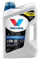 VALVOLINE Daily Protection 881158 Synthetic Blend Motor Oil, 5W-20, 5 qt Jug