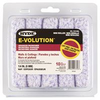 Hyde 47316 Mini Roller Cover, 1/4 in Thick Nap, 4 in L, 10/PK 
