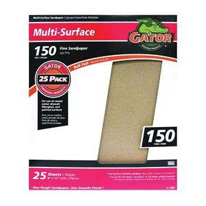 Gator 3262 Sanding Sheet, 11 in L, 9 in W, 150 Grit, Fine, Aluminum Oxide Abrasive