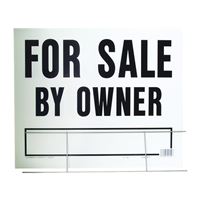 Hy-Ko LFS-1 Lawn Sign, For Sale By Owner, Black Legend, Plastic, 24 in W x 19 in H Dimensions, Pack of 5 