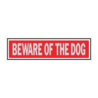 Hy-Ko 441 Princess Sign, Rectangular, BEWARE OF THE DOG, Silver Legend, Red Background, Aluminum, Pack of 10 