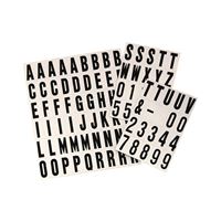 Hy-Ko MM-21 Packaged Number and Letter Set, 3/4 in H Character, Black Character, Silver Background, Vinyl, Pack of 10 