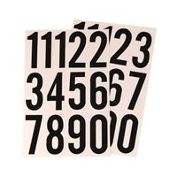 Hy-Ko MM-4N Packaged Number Set, 3 in H Character, Black Character, White Background, Vinyl 