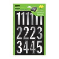 Hy-Ko MM-33N Prism Number Set, 3 in H Character, Silver Character, Vinyl, Pack of 5 