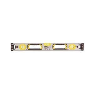 STANLEY 43-525 Box Beam Level, 24 in L, 3-Vial, 2-Hang Hole, Magnetic, Aluminum, Silver/Yellow