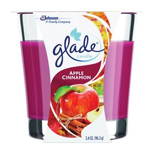 Glade 76947 Air Freshener Candle, 3.4 oz Jar, Apple Cinnamon, Red, Pack of 6
