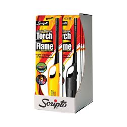 Scripto HW12 Utility Lighter, Butane, Black/Yellow, Pack of 12 