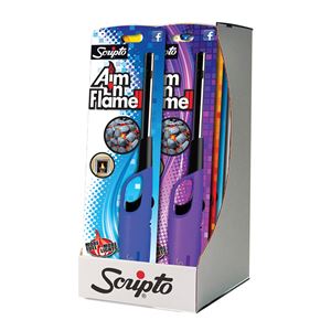 Scripto Aim 'n Flame MAX BGM19-1/12CD Utility Lighter, Assorted, Pack of 12