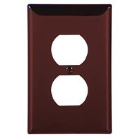 Eaton Wiring Devices 5132B-BOX Receptacle Wallplate, 4-1/2 in L, 2-3/4 in W, 1 -Gang, Nylon, Brown, High-Gloss, Pack of 15 