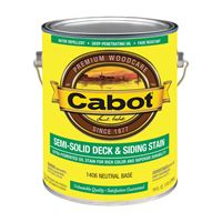 Cabot 140.0001406.007 Semi Transparent Stain, Natural Flat, Neutral Base, Liquid, 1 gal, Pack of 4 