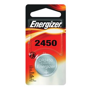 Energizer ECR2450BP Coin Cell Battery, 3 V Battery, 620 mAh, CR2450 Battery, Lithium, Manganese Dioxide, Pack of 6