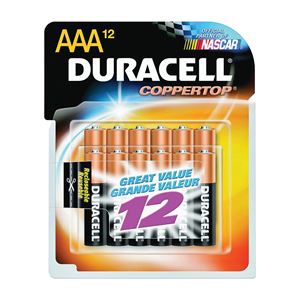 Duracell MN2400B12 Battery, 1.5 V Battery, AAA Battery, Alkaline, Manganese Dioxide, Rechargeable: No