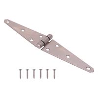 ProSource HSH-S06-C1PS Strap Hinge, 2 mm Thick Leaf, Brushed Stainless Steel, 180 Range of Motion 