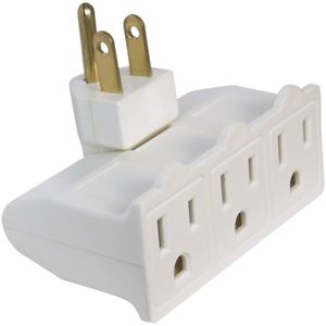 PowerZone OR101100 Outlet Adapter, 125 V, 3-Outlet, White