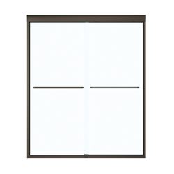 Maax Aura 135665-900-172 Shower Door, Clear Glass, Tempered Glass, Semi Frame, 2-Panel, Glass, 1/4 in Glass 