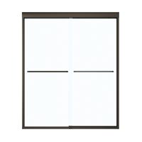 Maax Aura 135665-900-172 Shower Door, Clear Glass, Tempered Glass, Semi Frame, 2-Panel, Glass, 1/4 in Glass 