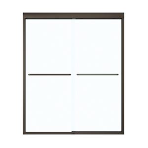 Maax Aura 135665-900-172 Shower Door, Clear Glass, Tempered Glass, Semi Frame, 2-Panel, Glass, 1/4 in Glass