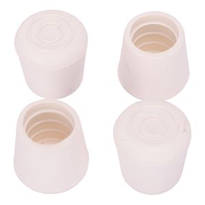 ProSource FE-50644-B Furniture Leg Tip, Round, Rubber, White, 7/8 in Dia, 1.4 in H, Pack of 16