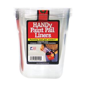 Handy Products BER-2520-CT Paint Pail Liner, 1 qt, Plastic, Clear