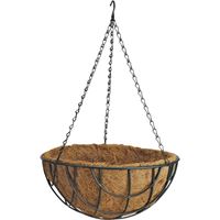 Landscapers Select GB-4337-3L Hanging Planter with Natural Coconut Liner, Circle, 22 lb Capacity, Matte Black, Pack of 10 