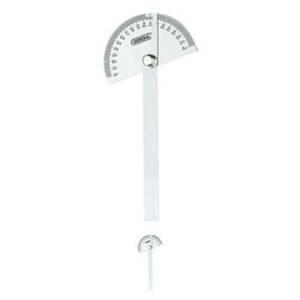 General 18 Round Head Protractor, 0 to 180 deg, Stainless Steel