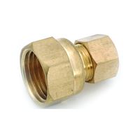 Anderson Metals 750066-0808 Pipe Connector, 1/2 in, Compression x Female, Brass, 200 psi Pressure, Pack of 5 