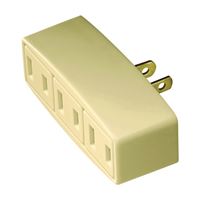 Eaton Wiring Devices BP1747V Outlet Adapter, 2 -Pole, 15 A, 125 V, 3 -Outlet, NEMA: NEMA 1-15R, Ivory 