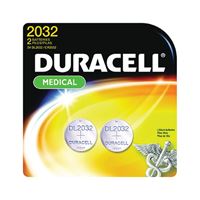 Duracell DL2032B2PK Battery, 3 V Battery, 220 mAh, CR2032 Battery, Lithium, Manganese Dioxide, Pack of 6 
