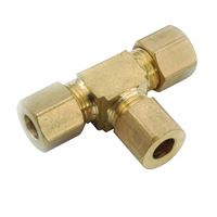 Anderson Metals 750064-04 Pipe Tee, 1/4 in, Compression, Brass, 300 psi Pressure, Pack of 5 
