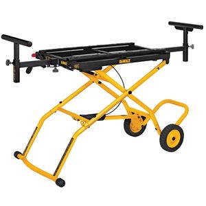DeWALT DWX726 Rolling Miter Saw Stand, 300 lb, 98 in W Stand, 32-1/2 in H Stand, Steel, Black/Yellow