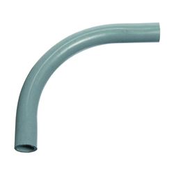 Carlon UA9DL Elbow, 3 in Trade Size, 90 deg Angle, SCH 80 Schedule Rating, PVC, 24 in L Radius, Plain End, Gray 