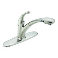Delta Signature 470-AR-DST Kitchen Faucet, 1.8 gpm, 1-Faucet Handle, Ceramic, Arctic Stainless Steel, Deck 