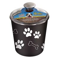 Loving Pets 7481 Pet Treat Canister, Plastic/Stainless Steel, Espresso, 8-1/2 in L, 8-1/2 in H 