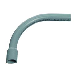 Carlon UA9AHB-CTN Elbow, 1-1/2 in Trade Size, 90 deg Angle, SCH 80 Schedule Rating, PVC, Bell End, Gray 