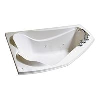 Maax Cocoon 6054 Series 102724-091-001 Bathtub, 38 to 76 gal, 59-3/4 in L, 53-7/8 in W, 21 in H, Corner Installation 