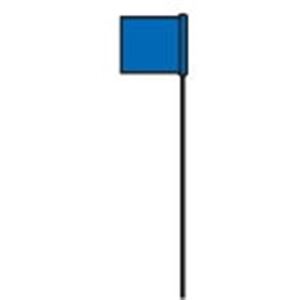 Hy-Ko SF-21/BL Safety/Boundary Stake Flag, 21 in L, 1-1/2 in W, Blue, Vinyl, Pack of 25